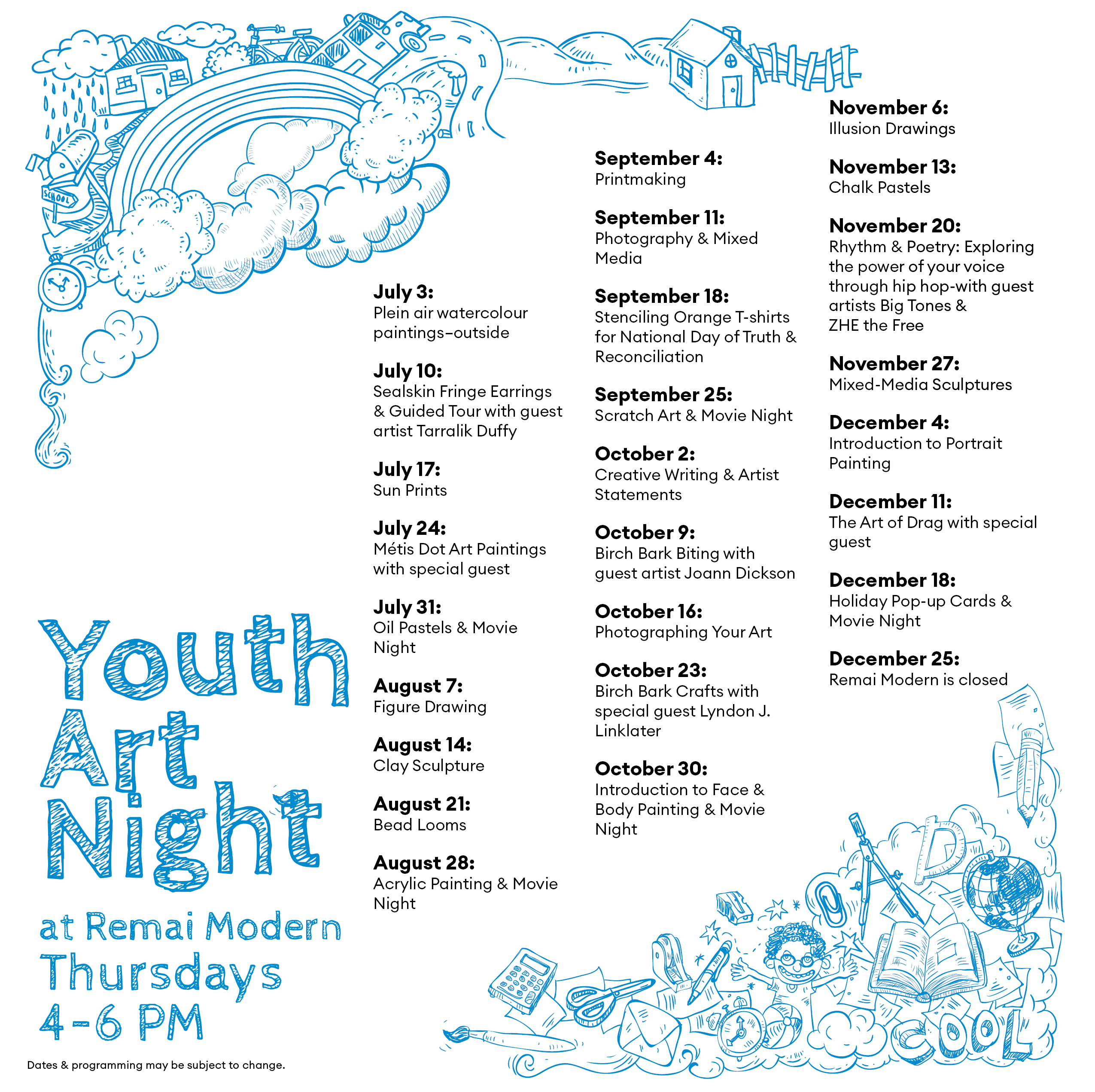 Schedule Youth Art Night