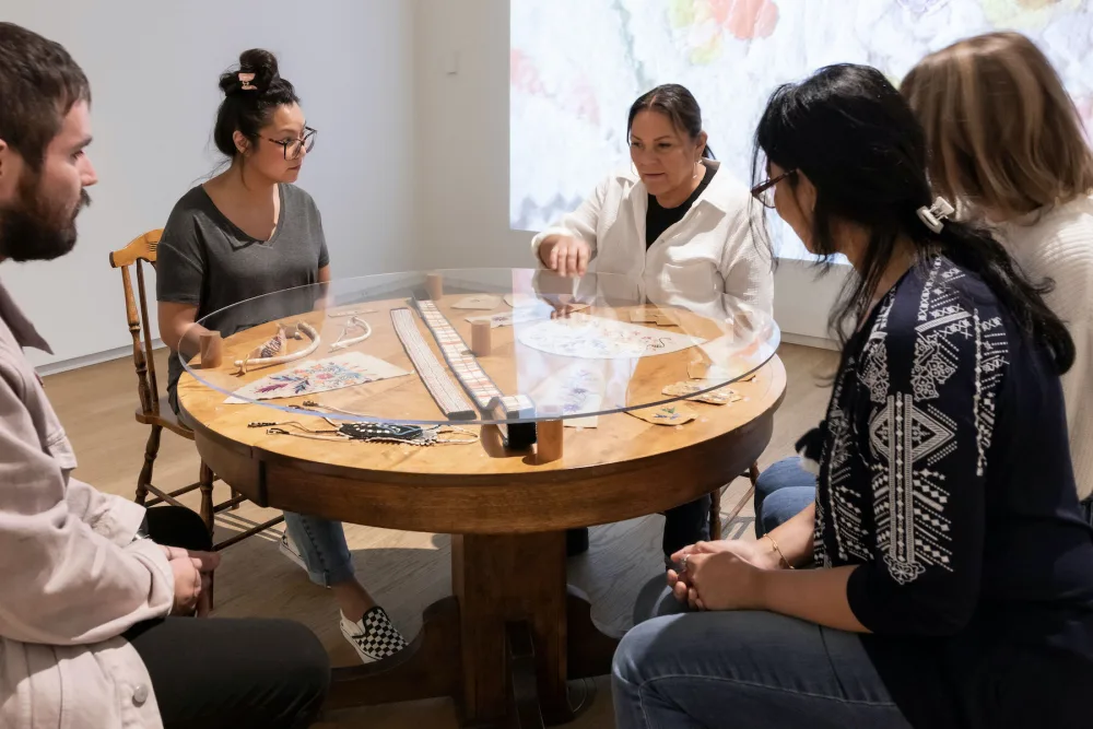 Exhibition view of Storied Objects: Métis Art in Relation. Remai Modern, 2022. Photo by Carey Shaw.
