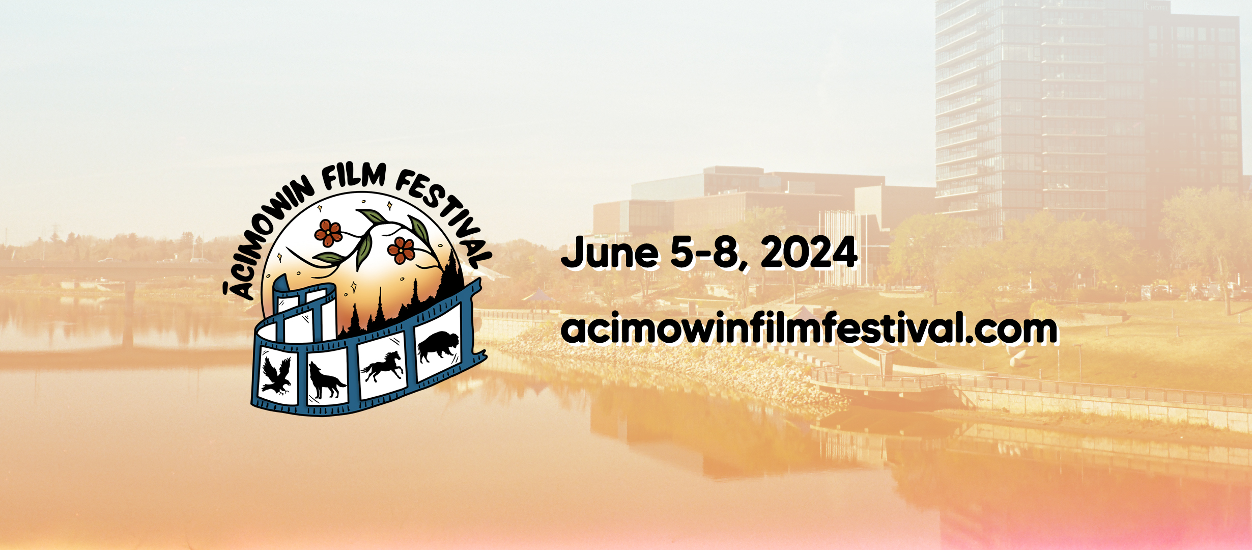 A graphic for the Ācimowin Film Festival which runs from June 5 to 8 in Saskatoon.