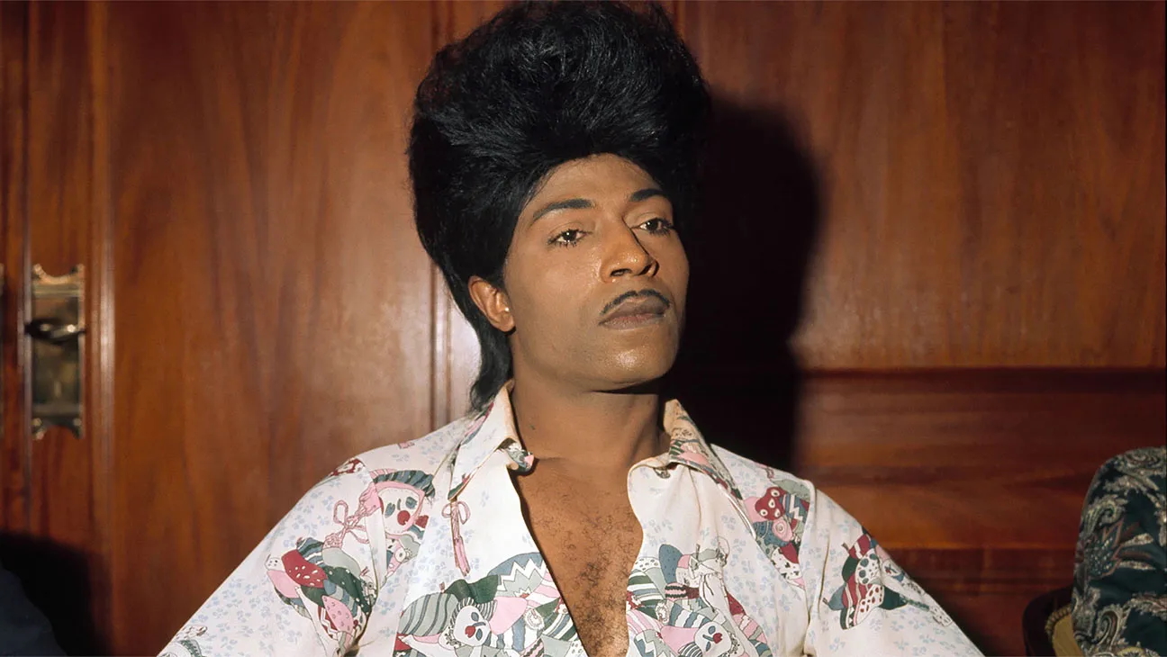 Screenshot of Little Richard in a colourful collared shirt