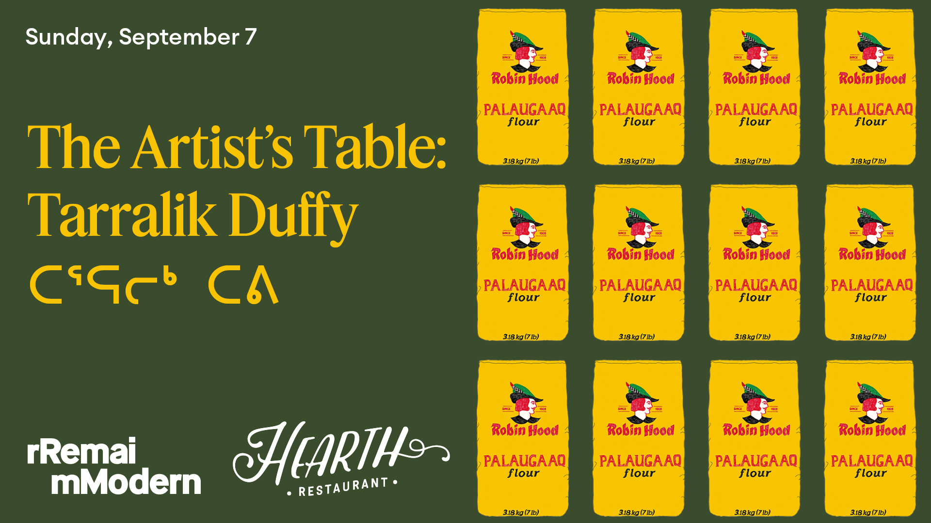 Artist Table Design Graphic featuring title of event