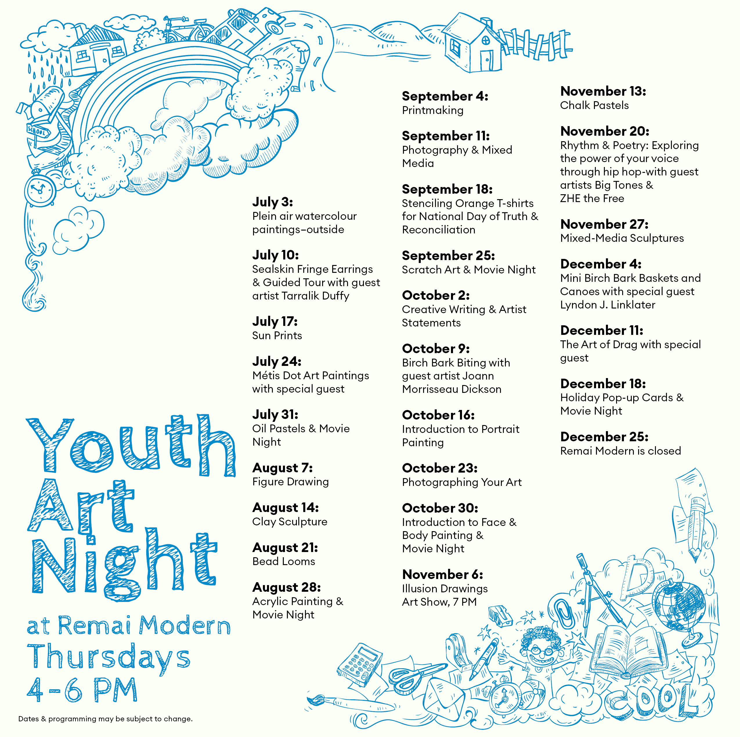 Schedule Youth Art Night